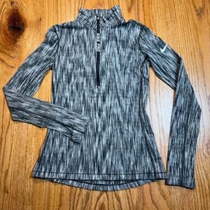 Nike Pro Hyper Warm‎ 1/4 Zip Woman's XS Heather Gray Running Long Sleeve